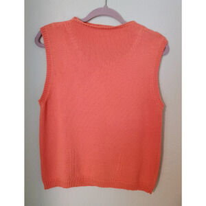 Pendleton Originals Peach Pink Sleeveless 100% Cotton High Neck Sweater Top XL